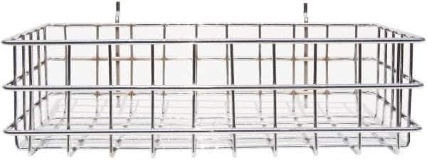 Marlin Steel Wire Products - 8" Deep, Rectangular Steel Peg Board/Slatwall Basket - 1-3/8" Perforation, 14" Wide x 4" High - Exact Tool & Supply