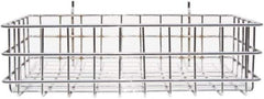 Marlin Steel Wire Products - 8" Deep, Rectangular Steel Peg Board/Slatwall Basket - 1-3/8" Perforation, 14" Wide x 4" High - Exact Tool & Supply