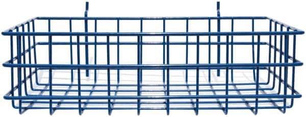 Marlin Steel Wire Products - 8" Deep, Rectangular Steel Peg Board/Slatwall Basket - 1-3/8" Perforation, 14" Wide x 4" High - Exact Tool & Supply