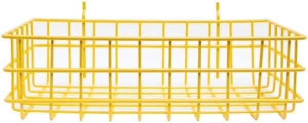 Marlin Steel Wire Products - 8" Deep, Rectangular Steel Peg Board/Slatwall Basket - 1-3/8" Perforation, 14" Wide x 4" High - Exact Tool & Supply