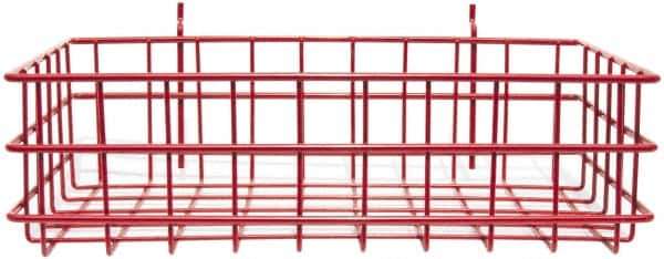 Marlin Steel Wire Products - 8" Deep, Rectangular Steel Peg Board/Slatwall Basket - 1-3/8" Perforation, 14" Wide x 4" High - Exact Tool & Supply