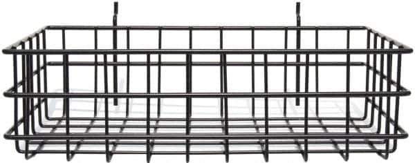 Marlin Steel Wire Products - 8" Deep, Rectangular Steel Peg Board/Slatwall Basket - 1-3/8" Perforation, 14" Wide x 4" High - Exact Tool & Supply