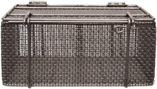 Marlin Steel Wire Products - 10" Deep, Rectangular Stainless Steel Mesh Basket - 1/4" Perforation, 14" Wide x 6" High - Exact Tool & Supply