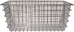 Marlin Steel Wire Products - 16" Deep, Rectangular Steel Wire Basket - 1-3/8" Perforation, 24" Wide x 10" High - Exact Tool & Supply