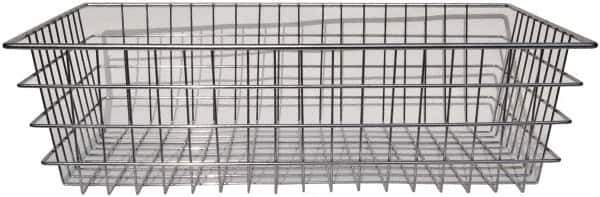 Marlin Steel Wire Products - 18" Deep, Rectangular Steel Wire Basket - 1-3/8" Perforation, 28" Wide x 8" High - Exact Tool & Supply