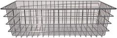 Marlin Steel Wire Products - 18" Deep, Rectangular Steel Wire Basket - 1-3/8" Perforation, 28" Wide x 8" High - Exact Tool & Supply