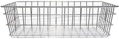 Marlin Steel Wire Products - 18" Deep, Rectangular Steel Wire Basket - 1-3/8" Perforation, 24" Wide x 8" High - Exact Tool & Supply