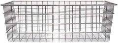 Marlin Steel Wire Products - 14" Deep, Rectangular Steel Wire Basket - 1-3/8" Perforation, 20" Wide x 6" High - Exact Tool & Supply