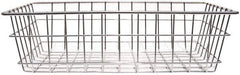 Marlin Steel Wire Products - 12" Deep, Rectangular Steel Wire Basket - 1-3/8" Perforation, 18" Wide x 5" High - Exact Tool & Supply