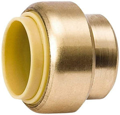 Value Collection - 3/4" Outside Diam, Brass Push-to-Connect Tube End Stop - 200 Max psi, Tube Connection, EPDM O-Ring, Lead-Free - Exact Tool & Supply
