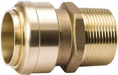 Value Collection - 1/2" Outside Diam, 1/2 NPT, Brass Push-to-Connect Tube Male Connector - 200 Max psi, Tube to Male NPT Connection, EPDM O-Ring, Lead-Free - Exact Tool & Supply