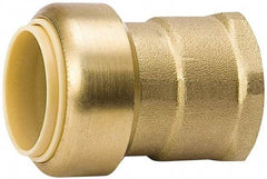 Value Collection - 1" Outside Diam, 1 NPT, Brass Push-to-Connect Tube Female Connector - 200 Max psi, Tube to Female NPT Connection, EPDM O-Ring, Lead-Free - Exact Tool & Supply