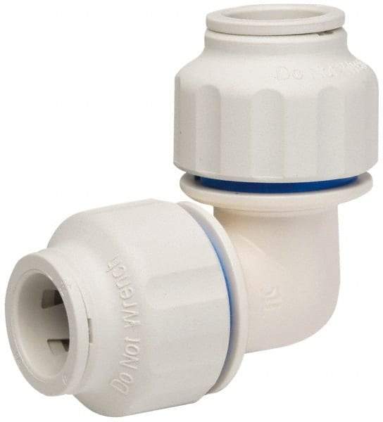Value Collection - 1/2" OD, Polysulfone Push-to-Connect Union Elbow - 250 Max psi, White - Exact Tool & Supply