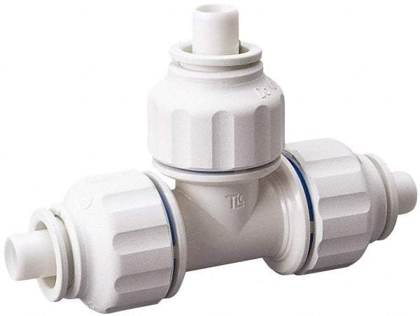 Value Collection - 1/2 x 1/2 x 1/8" OD, Polysulfone Push-to-Connect Union Tee - 250 Max psi, White - Exact Tool & Supply