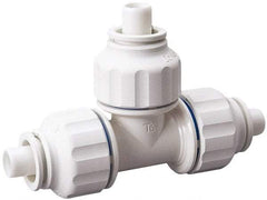 Value Collection - 1/2 x 1/2 x 1/8" OD, Polysulfone Push-to-Connect Union Tee - 250 Max psi, White - Exact Tool & Supply