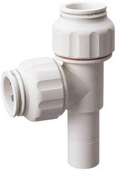 Value Collection - 1/2" OD, Polysulfone Push-to-Connect Plug-In Run Tee - 250 Max psi, 1/2" Stem Diam, White - Exact Tool & Supply