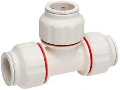 Value Collection - 3/4" OD, Polysulfone Push-to-Connect Union Tee - 250 Max psi, White - Exact Tool & Supply
