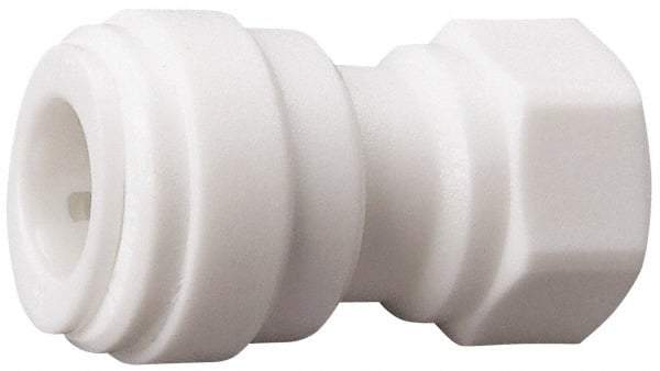 Value Collection - 3/8" OD, 1/4 Thread, Polysulfone Push-to-Connect Female Connector - 250 Max psi, White - Exact Tool & Supply