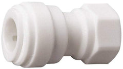 Value Collection - 3/8" OD, 1/4 Thread, Polysulfone Push-to-Connect Female Connector - 250 Max psi, White - Exact Tool & Supply