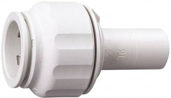 Value Collection - 1/2" OD, Polysulfone Push-to-Connect Plug-In Reducer - 250 Max psi, 3/8" Stem Diam, White - Exact Tool & Supply