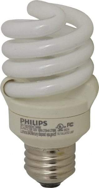 Philips - 13 Watt Fluorescent Residential/Office Medium Screw Lamp - 2,700°K Color Temp, 900 Lumens, 120 Volts, EL/mDT, 10,000 hr Avg Life - Exact Tool & Supply