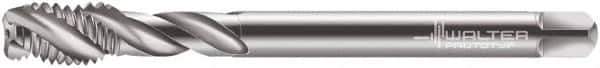Walter-Prototyp - M4x0.70 Metric 3 Flute 6H Modified Bottoming Spiral Flute Tap - Cobalt, Bright Finish, 63mm OAL, Right Hand Flute, Right Hand Thread, Series 7056770 - Exact Tool & Supply