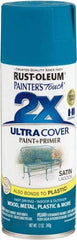 Rust-Oleum - Lagoon (Color), Satin, Enamel Spray Paint - 8 Sq Ft per Can, 12 oz Container, Use on Multipurpose - Exact Tool & Supply
