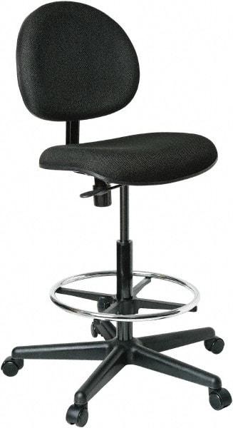Bevco - 21 to 31" High Adjustable Height Swivel Stool - 27" Wide x 27" Deep, 100% Olefin Seat, Black - Exact Tool & Supply