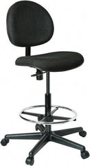 Bevco - 21 to 31" High Adjustable Height Swivel Stool - 27" Wide x 27" Deep, 100% Olefin Seat, Black - Exact Tool & Supply