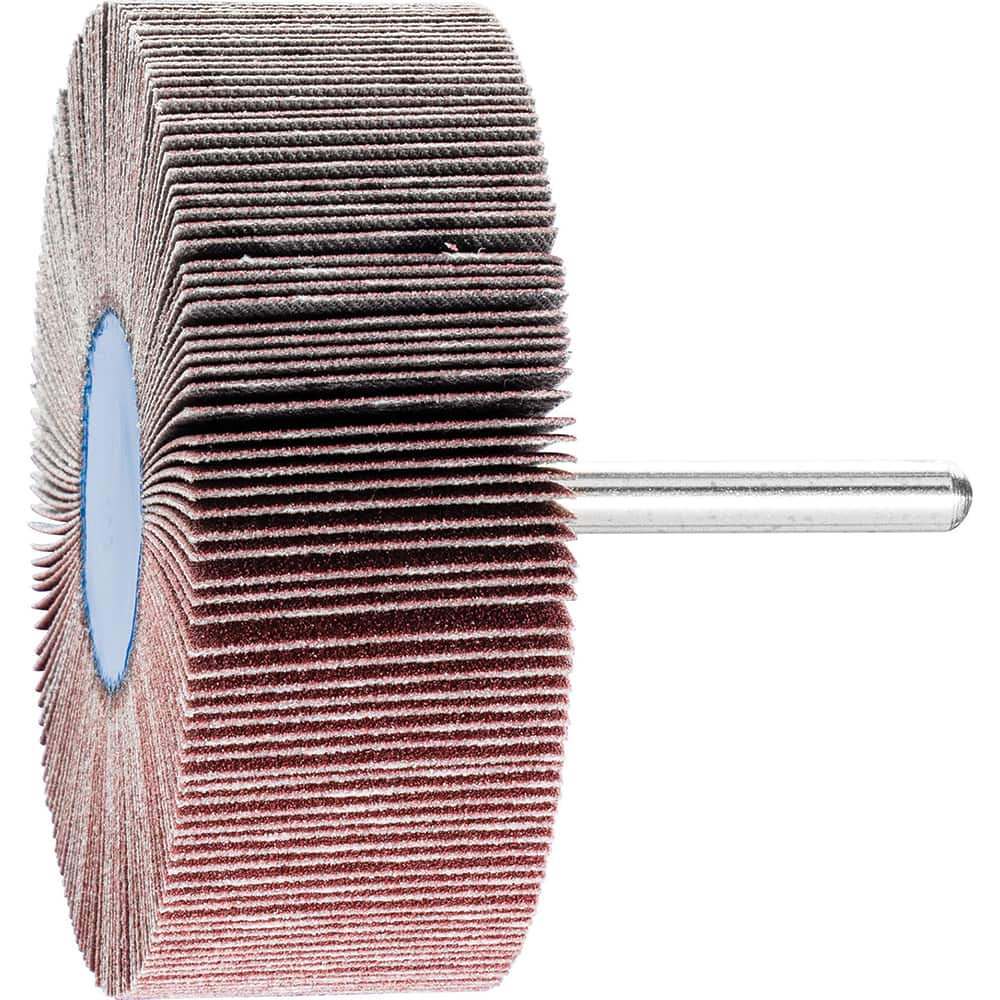 PFERD - Mounted Flap Wheels; Abrasive Type: Coated ; Outside Diameter (Inch): 3 ; Face Width (Inch): 1 ; Abrasive Material: Aluminum Oxide ; Grit: 180 ; Mounting Type: 1/4" Shank - Exact Tool & Supply