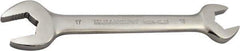 Paramount - 16mm x 17mm Standard Open End Wrench - 7-9/32" OAL, Double End, Full Polish Finish, 15° Head Angle - Exact Tool & Supply