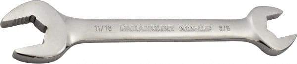 Paramount - 5/8" x 11/16" Standard Open End Wrench - 7-9/32" OAL, Double End, Full Polish Finish, 15° Head Angle - Exact Tool & Supply