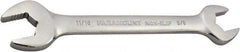 Paramount - 5/8" x 11/16" Standard Open End Wrench - 7-9/32" OAL, Double End, Full Polish Finish, 15° Head Angle - Exact Tool & Supply