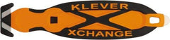 Klever Innovations - Recessed/Hook Blade Film Cutter - 1-1/4" Blade, Plastic with Rubber Grip Handle, 1 Blade Included - Exact Tool & Supply