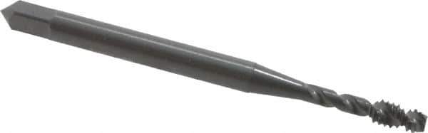 OSG - #4-40 UNC 2 Flute Modified Bottoming Spiral Flute Tap - Vanadium High Speed Steel, Oxide Finish, 1-7/8" OAL, Right Hand Flute, Right Hand Thread, H6, Series 303 - Exact Tool & Supply