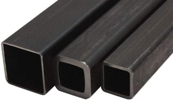 Value Collection - 3 Inch Square x 6 Ft. Long, Low Carbon Steel, Square Welded Tube - 0.12 Inch Wall Thickness, Low Carbon Grade - Exact Tool & Supply