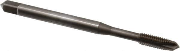 OSG - #10-32 UNF, 3 Flute, Nitride Finish, Vanadium High Speed Steel Spiral Point Tap - Plug Chamfer, Right Hand Thread, 2-3/8" OAL, 7/8" Thread Length, 0.194" Shank Diam, 2B Class of Fit, Series 11016 - Exact Tool & Supply