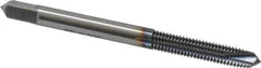 OSG - #10-32 UNF, 3 Flute, TiCN Finish, Powdered Metal Spiral Point Tap - Plug Chamfer, Right Hand Thread, 2-3/8" OAL, 7/8" Thread Length, 0.194" Shank Diam, 2B Class of Fit, Series 312NI - Exact Tool & Supply