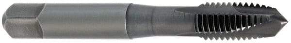 OSG - M14x1.50 Metric Fine, 3 Flute, Oxide Finish, Vanadium High Speed Steel Spiral Point Tap - Plug Chamfer, Right Hand Thread, 3-19/32" OAL, 1-21/32" Thread Length, 0.429" Shank Diam, Series 342 - Exact Tool & Supply