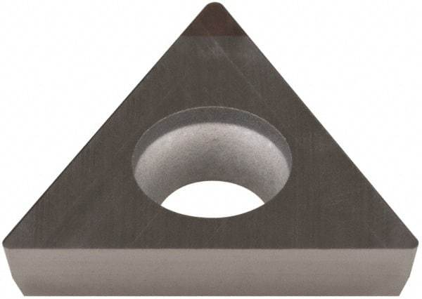 Sumitomo - NU-TPGA321 Grade BN350 PCBN Turning Insert - Uncoated, 60° Triangle, 3/8" Inscr Circle, 1/8" Thick, 1/64" Corner Radius - Exact Tool & Supply