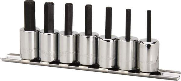 Paramount - 7 Piece 3/8" Drive Inch Hex Bit Socket Set - 1/8 to 3/8" Hex - Exact Tool & Supply