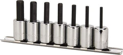 Paramount - 7 Piece 3/8" Drive Inch Hex Bit Socket Set - 1/8 to 3/8" Hex - Exact Tool & Supply