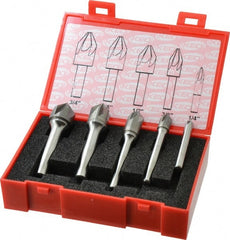 Keo - 5 Piece, 1/4 to 3/4" Head Diam, 82° Included Angle, Single End Countersink Set - Exact Tool & Supply