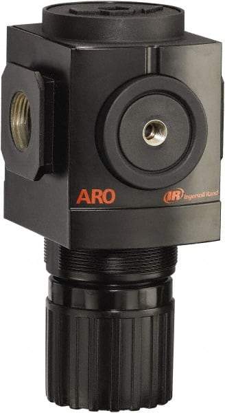 ARO/Ingersoll-Rand - 1 NPT Port, 290 CFM, Aluminum Heavy-Duty Regulator - 0 to 140 psi Range, 250 Max psi Supply Pressure, 1/8" Gauge Port Thread, 4.091" Wide x 7.223" High - Exact Tool & Supply