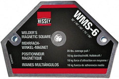 Bessey - 4" Wide x 9/16" Deep x 2-1/2" High Magnetic Welding & Fabrication Square - 35 Lb Average Pull Force - Exact Tool & Supply