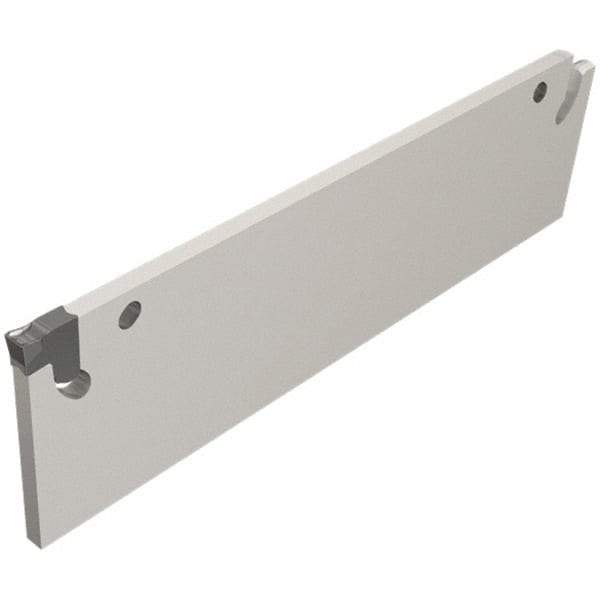 Iscar - 0.59" Blade Height, 1.65mm Blade Width, 58mm OAL, Neutral Cut, Single End Indexable Cut-Off Blade - 11.5mm Max Depth of Cut, TGFH Blade, Tang-Grip Series - Exact Tool & Supply