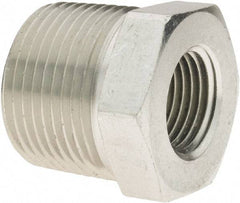 Parker - 1 Male Thread x 1/2 Female Thread, Zinc Plated Steel Industrial Pipe Hex Bushing - MNPTF x FNPTF, 4,500 psi - Exact Tool & Supply