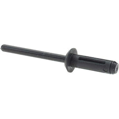 Value Collection - Large Flange Head Nylon Open End Blind Rivet - 5/32" to 1/4" Grip, 11/32" Head Diam, 21/32" Length Under Head, - Exact Tool & Supply