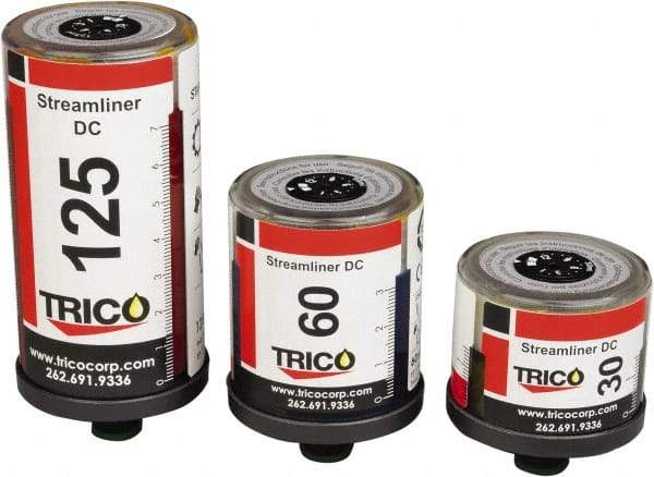 Trico - 1.01 Ounce Reservoir Capacity, 1/4 NPT Thread, Plastic, Electrochemical, Grease Cup and Lubricator - -20 to 55°C Operating Temp, 5 Bar Operating Pressure, 2.25" High x 2.05" Diam - Exact Tool & Supply