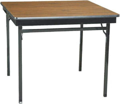 Barricks - 36" Long x 36" Wide x 30" High, Folding Table - Walnut & Black - Exact Tool & Supply
